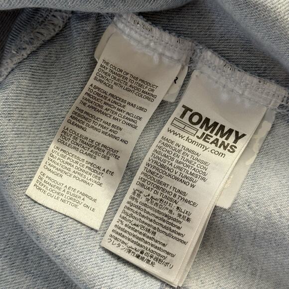 Tommy Jeans Oversized Cropped Trucker Jacket Women’s XS Light Wash Distressed - Picture 4 of 7